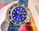 Luxury Copy Rolex Submariner Citizen Blue Diamond Blue Leather Strap Watch 40mm (8)_th.jpg
